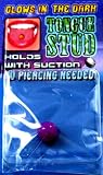 Fake Piercing Tongue Stud (Holds with Suction) Glows in the Dark - Purple