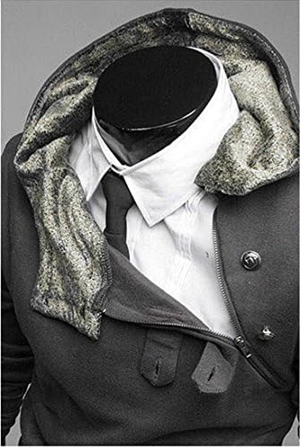 Leno Fashion Men's Oblique Zipper Hoodie Cosplay Costume Top Coat Jacket