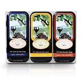 Wine Lover's Chocolate 3-Tin Gift Set, Pair with Merlot, Syrah, Zinfandel, 10.5-Ounce Gift Set