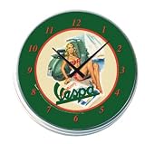 Produkt-Bild: Original Vespa Wanduhr gr&uuml;n Pin up Bikini &Oslash; 32cm