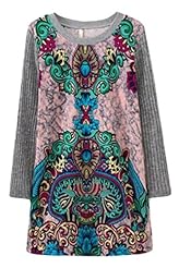 Spring Winter Vintage Long Sleeves Raglan Sleeves Floral Print  Dress