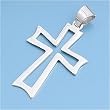 Sterling Silver Pendant - Cross w/ Cut-Out - 36mm Pendant Height