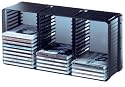 Atlantic DOM45C58 Domino 45 CD or 21 DVD Rack (Cobalt Black)