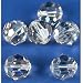 6 Silver Shade Round Swarovski Crystal Beads 5000 8mm