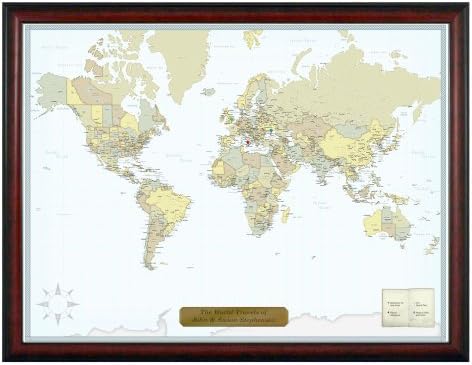 Luggage Pros Personalized Classic World Travel Map