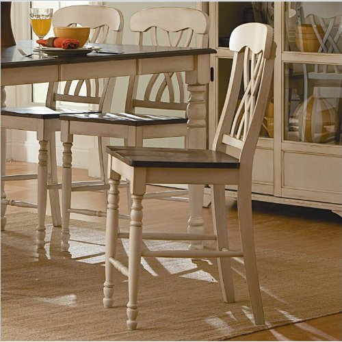 Ohana Counter Height Chair in Warm Cherry/Antique White Finish by Homelegance (Set of 2)