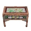 Antique Floral Crystal Design Table Pewter Keepsake Trinket Box