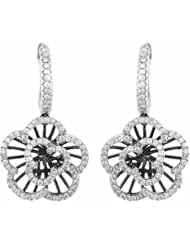 14K White Gold Diamond Earrings with Black Rhodium - 0.50 Ct. -- LIFETIME WARRANTY
