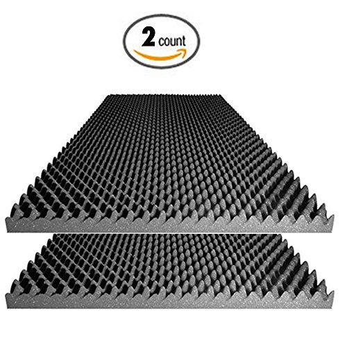 Acoustic Foam Egg Crate Panel Studio Soundproofing Foam Wall Panel 48" X 24" X 2.5" (2 Pack)