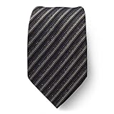 W-S-1013 - Brown - Silver - Blue -Silk Neck Tie