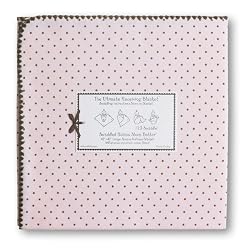 SwaddleDesigns Ultimate Receiving Blanket - Pastel Pink with Brown Dots