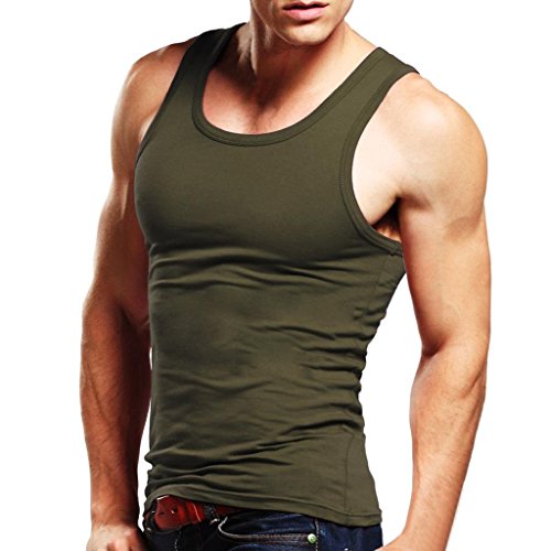 Xudian Men Tank Top Sleeveless A-shirt Crew-neck
