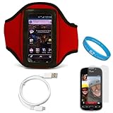 Red Durable Neoprene Exercise Sports Workout Armband with Adjustable Velcro ....