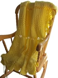 Handmade Baby Blanket - Proud Yellow (100% Hand-crocheted) [Apparel]
