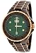 Oniss #ON8015-MDDRG Men's Rose Gold Trim Burgandy Ceramic Watch (Green MOP Dial)