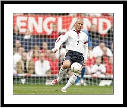 David Beckham England National Team Framed 8x10 Photograph Striking Ball