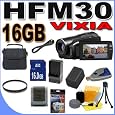Canon VIXIA HF M30 HD Dual Flash Memory Camcorder w/15x Optical Zoom BigVALUEInc Accessory Saver 16GB BP819 Battery/Charger HD Bundle