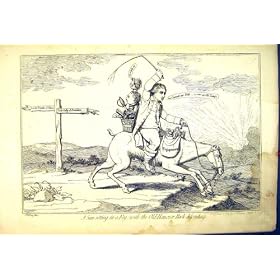1783 Political Cartoon Sun Setting Hanover Hack Horse