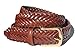 Toneka 796-DK-COGNAC - Men's Casual Nautical Woven Chili Reddish Brown Full grain Braided Leather Belt