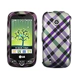 Purple Green Plaid Rubberized Snap on Design Hard Case Faceplate for Lg Cos ....