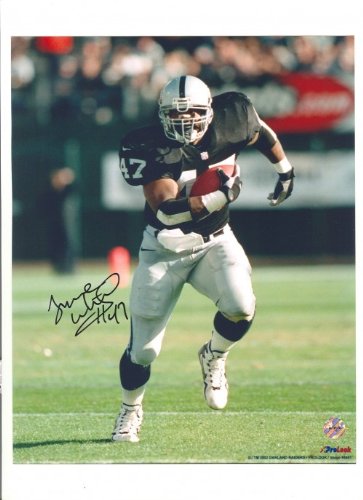 Tyrone Wheatley Autographed/Hand Signed Oakland Raiders 8x10 Photo