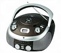 CMX CRC 7330 Stereo-Radiorekorder (CD-Player, UKW-/MW-Tuner, 80 Watt PMPO) cognac/silber