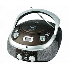 CMX CRC 7330 Stereo-Radiorekorder (CD-Player, UKW-/MW-Tuner, 80 Watt PMPO) cognac/silber