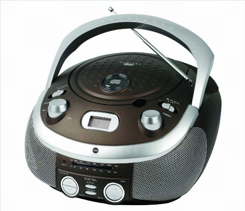 CMX CRC 7330 Stereo-Radiorekorder (CD-Player, UKW-/MW-Tuner, 80 Watt PMPO) cognac/silber Preisvergleich