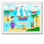 Olive Kids Pirates Large Framed Art- Gloss White Frame
