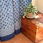 Starry Nights ~ Blue Batik Contemporary Fabric Shower Curtain 72x72