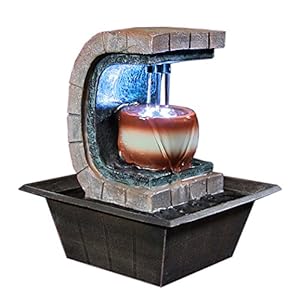 Meditation Tabletop Fountain w/ LED Lights by Sunnydaze Decor