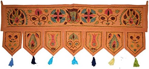 Indian Handmade Embroidery Work Design Toran Door Hanging Decorative Wall Hanging Size 39 x 14" inch