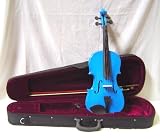 Crystalcello MV450BL 1/8 Size Violin with Carrying Case + Bow + Accessories- Blue Color