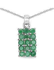 1.05 Carat Genuine Emerald 925 Sterling Silver Pendant