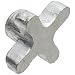 Morton Cast Iron Four Arm Knob, Fluted Rim, Threaded Hole, 3/8"-16 Thread Size, 2" Width (Pack of 1)