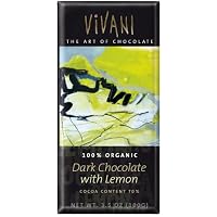 Vivani, Chocolate Bar Dark With Lemon Org, 3.5-Ounce (10 Pack)