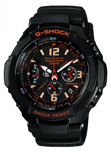 G-Shock Men's Quartz Watch with Black Dial Analogue Display and Black Resin Strap GW-3000B-1AER Image of G-Shock Men's Quartz Watch with Black Dial Analogue Display and Black Resin Strap GW-3000B-1AER
