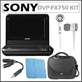 Sony DVP-FX750 7-inch Widescreen LCD Single-disc Portable DVD Player in Black + Accessory Kit