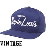 Mitchell & Ness Toronto Maple Leafs Navy Blue Script Snapback Adjustable Hat