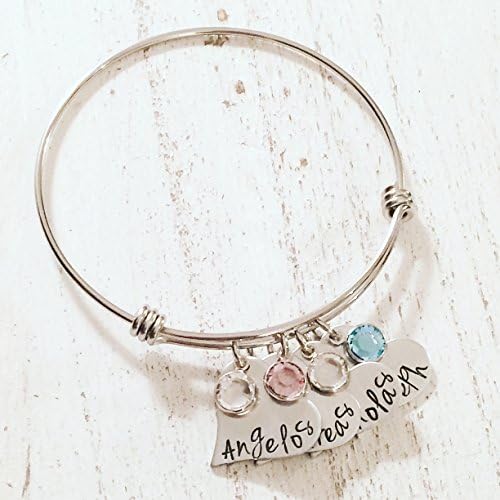 Hand Stamped Bracelet, Name Bangle, Mother's Bracelet, Hand Stamped Jewelry, Charm Bracelet