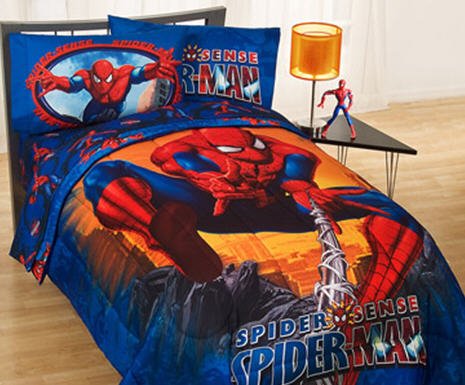 Spiderman Boys Twin Comforter & Sheet Set (4 Piece Bedding)