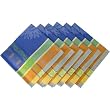 Blue Sunflowers Design Provence French Jacquard Weave Set of 6 Dinner Napkins