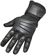 LEATHER MESH GLOVES MOTORCYCLE BIKE GLOVE Black