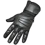 LEATHER MESH GLOVES MOTORCYCLE BIKE GLOVE Black