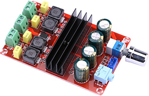 Yeeco TPA3116 100W+100W 2 Channel Digital Power Audio Sereo Amplifier Board, DC 12-24V Car Stereo AMP Module for Vehicle Auto Computer Audio System DIY Speakers with Volume Knob Double Chips Heatsink