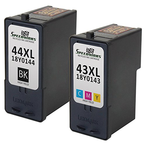 Speedy Inks - Remanufactured Ink Cartridge Replacement for Lexmark 44XL Lexmark 43XL 2 Pack (1 Black, 1 Color)