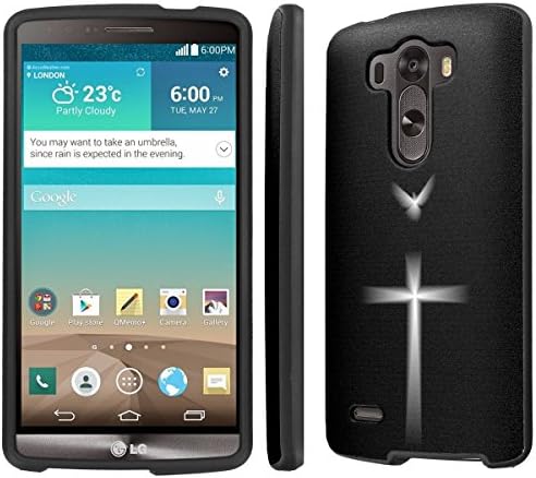 NakedShield LG G3 (White Pigeon and Cross) Total Hard Armor LifeStyle Black Phone Case