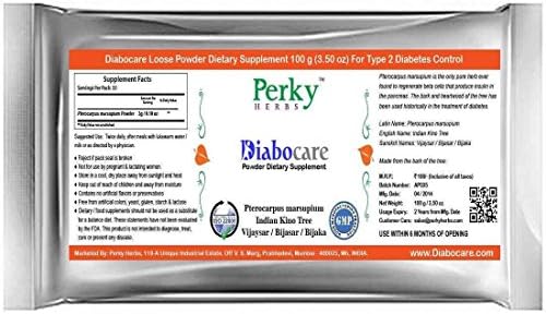 #1 Ayurvedic Herb for Sugar Support - Diabocare Pterocarpus Marsupium Powder / Indian Kino Tree / Vijaysar Churna / Bijaka 100 g / 3.50 oz Lower Blood Sugar Levels
