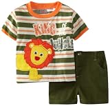 Little Rebels Baby-Boys Infant 2 Piece King Of The Jungle Short Set