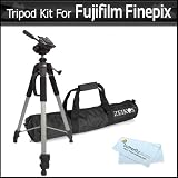 Professional 72" TRIPOD W/ Carrying Case For Fujifilm Finepix HS10 HS20 S4000 S3400 S3300 S3200 S2950 S2800 S2500 S1800 S2550HD AX380 AX350 AX330 AX300 AV280 AV250 AV230 AV200 Digital Camera + BP MicroFiber Cleaning Cloth